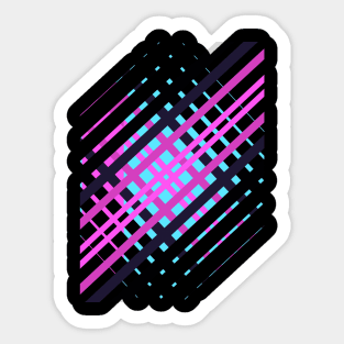 Geometric pop art abstract pink black Sticker